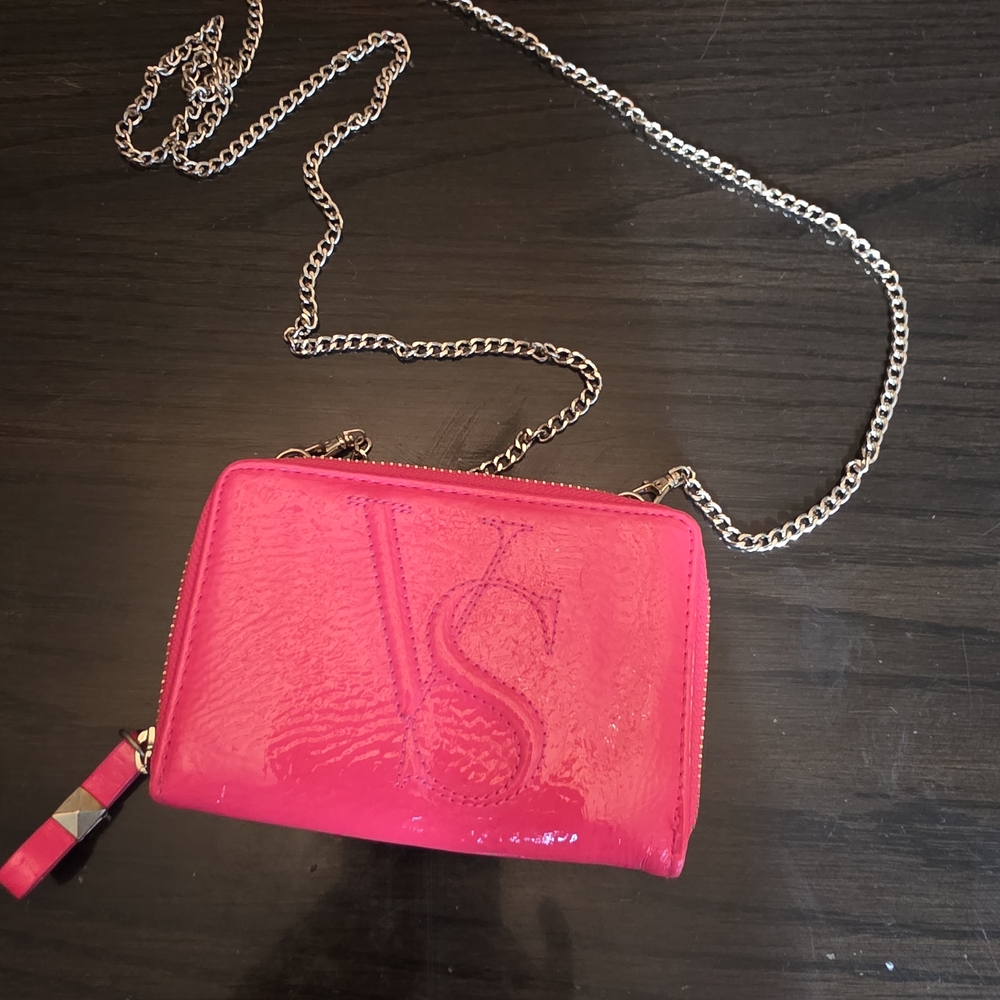 Victoria's Secret Hot Pink Crossbody Bag with Removeable Chain
